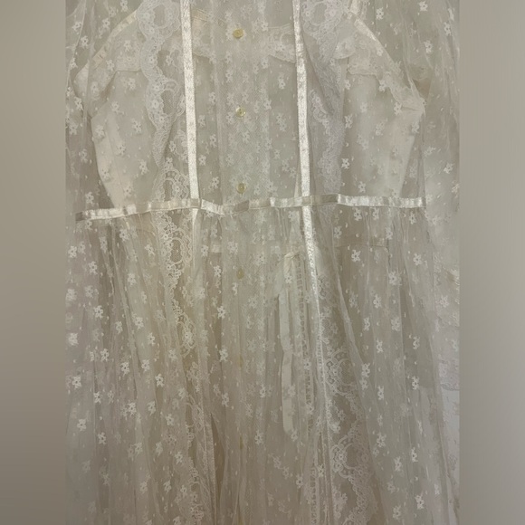 Vintage Gunne Sax 2 piece dress / lace slip and lace peignoir set - Picture 6 of 16